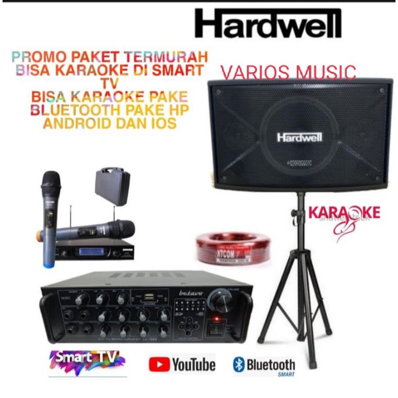 PAKET SOUND SISTEM KARAOKE HARDWELL 10 INCH BISA KARAOKE DI YOUTUBE/SMART TV