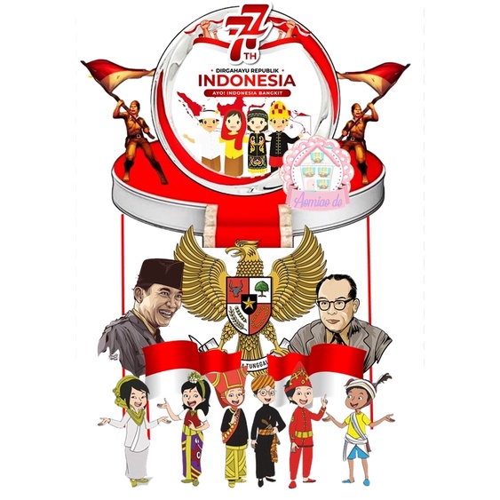 Jual Cake tumpeng topper Dirgahayu Kemerdekaan RI ke 77 2022 | Shopee