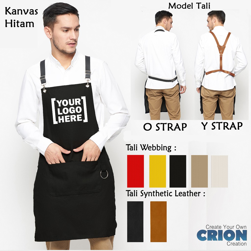 Celemek Apron Barista / Barber / Chef fully customize logo by Crion