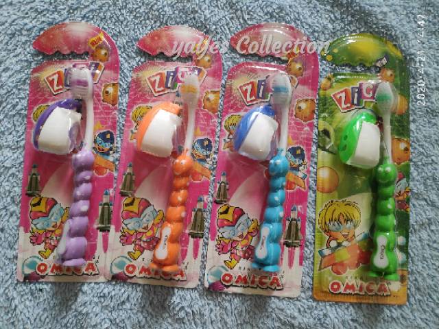 Sikat gigi anak 3+ pinguin omica karakter mobil lipat travel 400 soft helm helem kids 5+ toothbrush