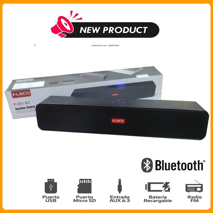 Speaker Digital Fleco F-551 BT USB /Speaker Aktif Laptop Komputer HP Super Bass /Speaker Digital Fleco