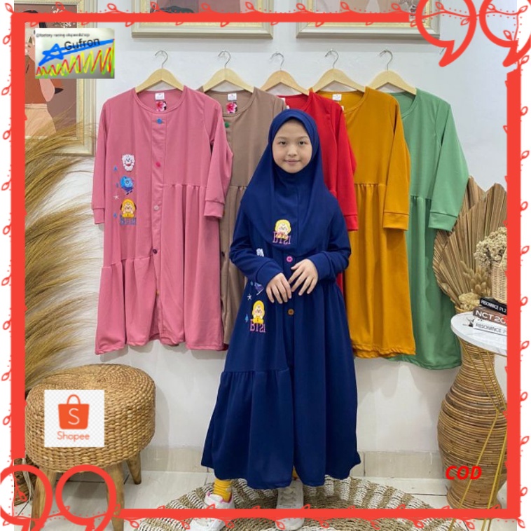 gamis anak BTS /BT21 6789 tahun baju ngaji anak gamis remaja gamis muslimah anak remaja