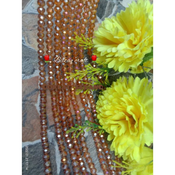 Kristal ceko 8mm gol.biasa-coklat sedang