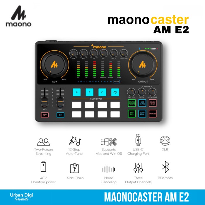 Maono maonocaster E2 - Podcast , Live Streaming, Recording Soundcard