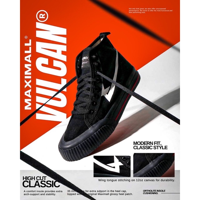 Sepatu Maximall MAX-VULCAN HIGHCUT Black