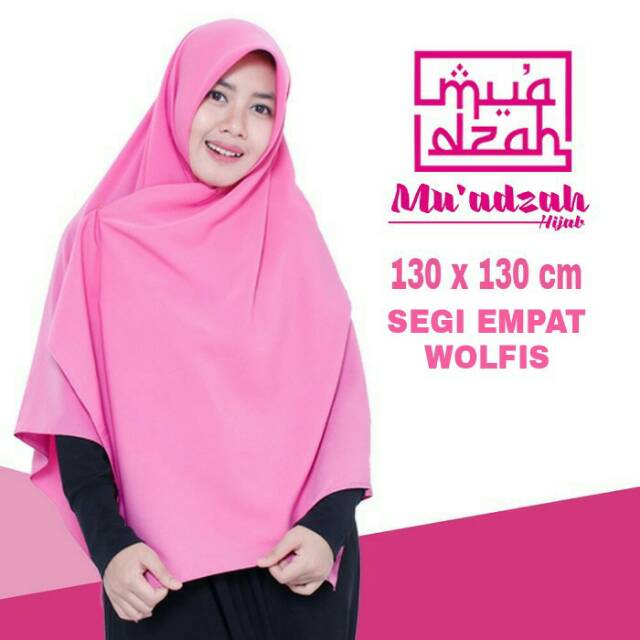 Jilbab Segi Empat 130x130 Wolfis Syari Grosir Murah Shopee Indonesia 5879