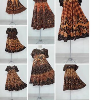 HND 897 Daster  batik  kencana ungu klok kancing 3 