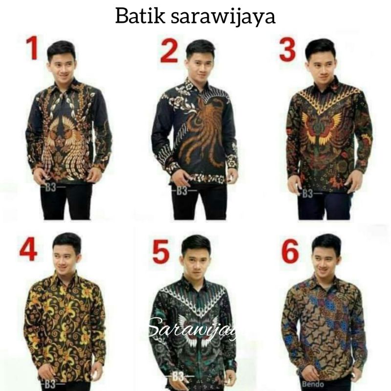 Jual Kemeja Batik Pria Lengan Panjang Seragam Batik Pria Baju Batik Pria Lengan Panjang Shopee