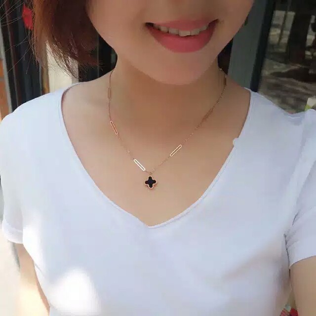 GG Kalung Daun Semanggi Rantai Titanium Sttainless Steel#KL-112