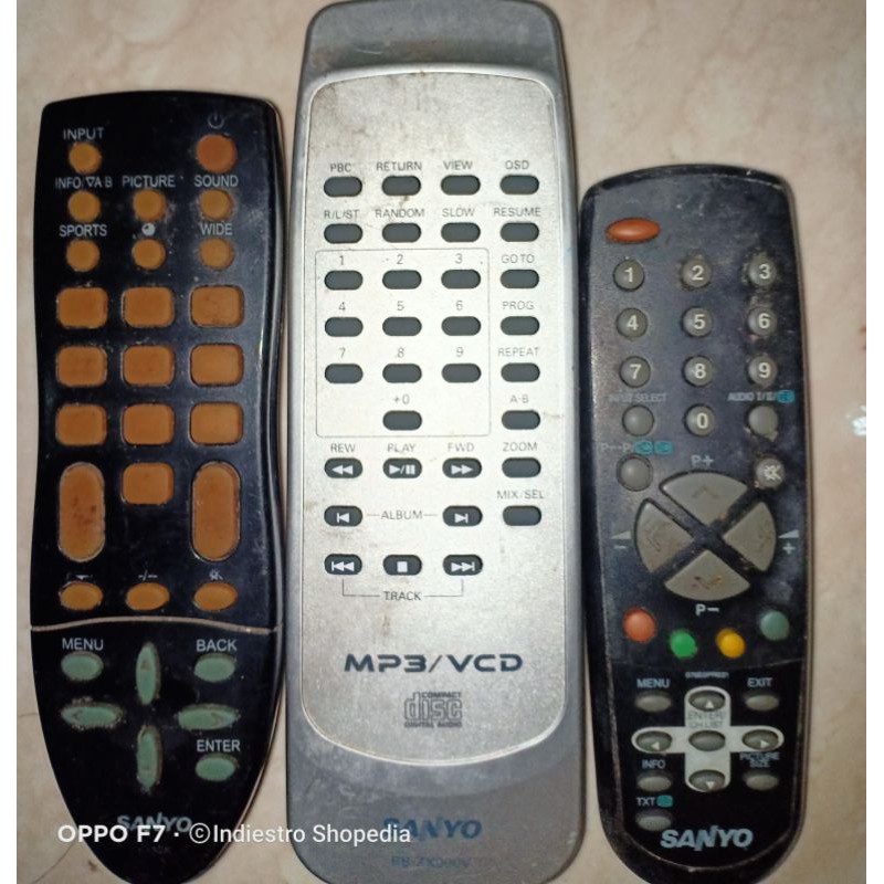 Remote Sanyo TV VCD Player Ori