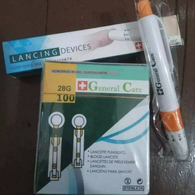 Paket pen bekam dan jarum lancet