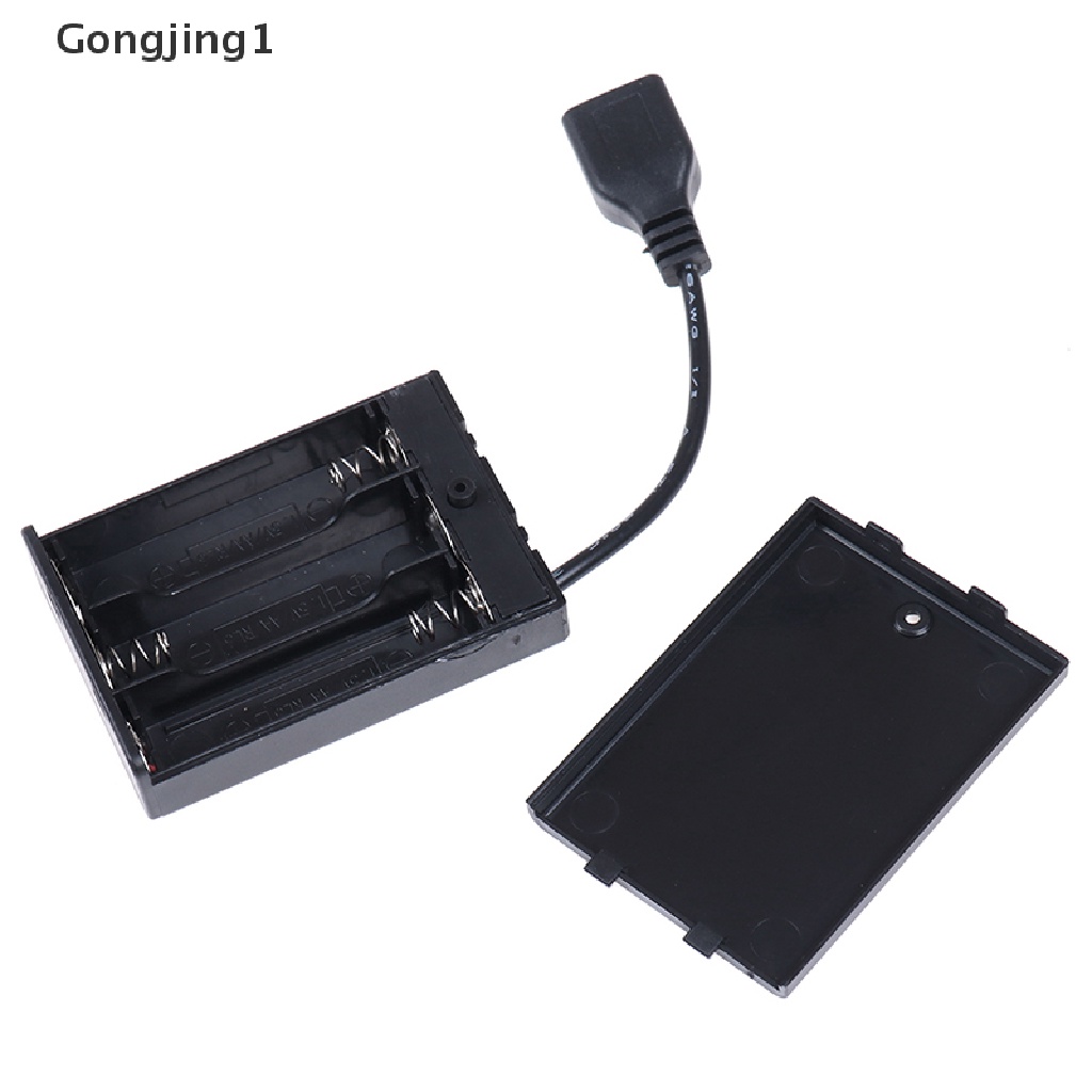 Gongjing1 Kotak Baterai 3xa Dengan port usb Untuk Lampu led