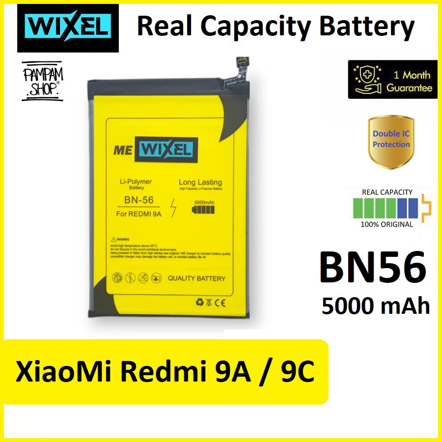 WIXEL ORIGINAL Baterai XiaoMi BN56 Redmi 9A 9C Pocophone M2 Pro Poco Double Power Real Capacity Batre Batrai Battery Ori BN 56 HP Handphone