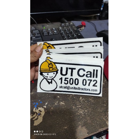 stiker logo united tractor logo UT CALL stiker alat berat