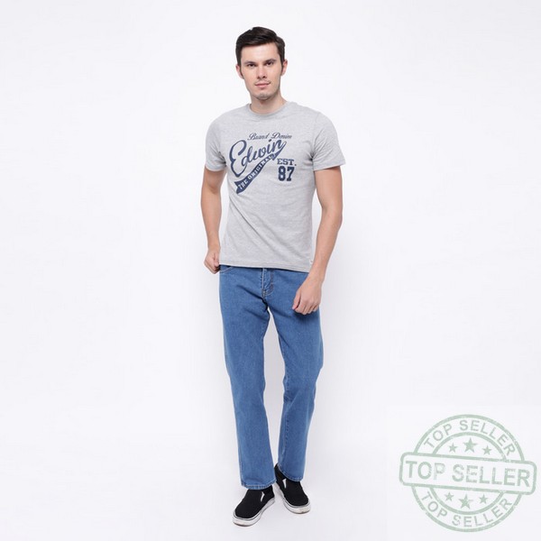 (Celana Murah) Edwin Celana Jeans Reguler Fit Pria Panjang Medium Blue Vegas 02 - Biru Muda, 30 |DXT