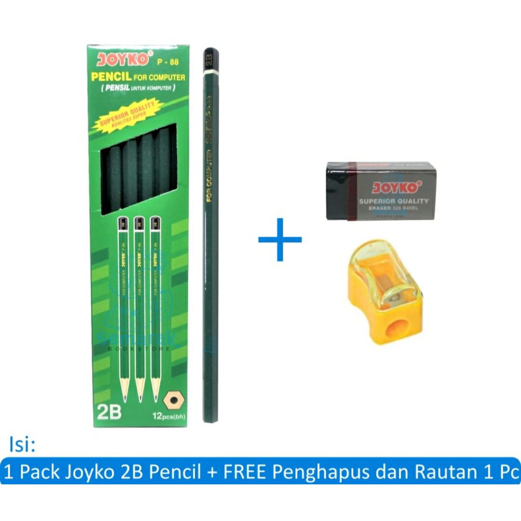 

PROMO Joyko Pensil Bonus Penghapus + Rautan Free