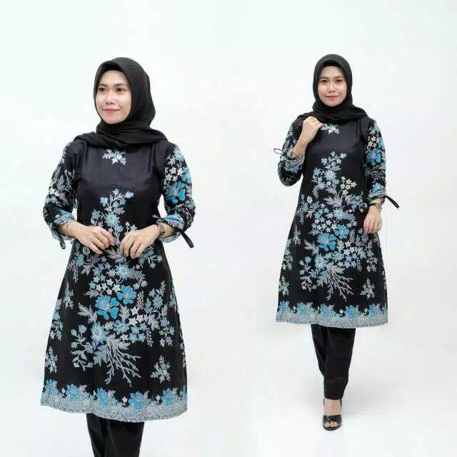 Terlaris Serut Genes Jelita Tunic Navbor Yelbor Whitbor Creambor Tunik Batik Modern Hrb030 Dolbi