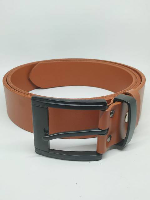 ikat pinggang pria kulit asli warna tan 4cm - gesper - belt premium