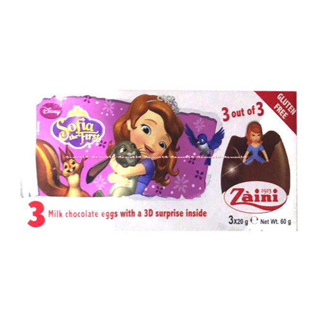 Zaini Shofia The First Coklat Disney Milk Chocolate Eggs Surprise Telur Zaini Sofia 1st