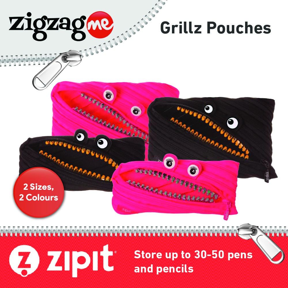 

Zipit Grillz Jumbo Kotak Pensil Besar - Pink/Hitam