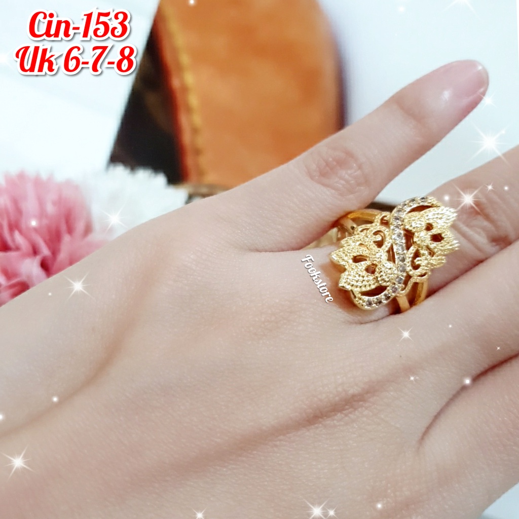 CINCIN WANITA MODEL DUBAI PERHIASAN XUPING ANTI ALERGI/COD