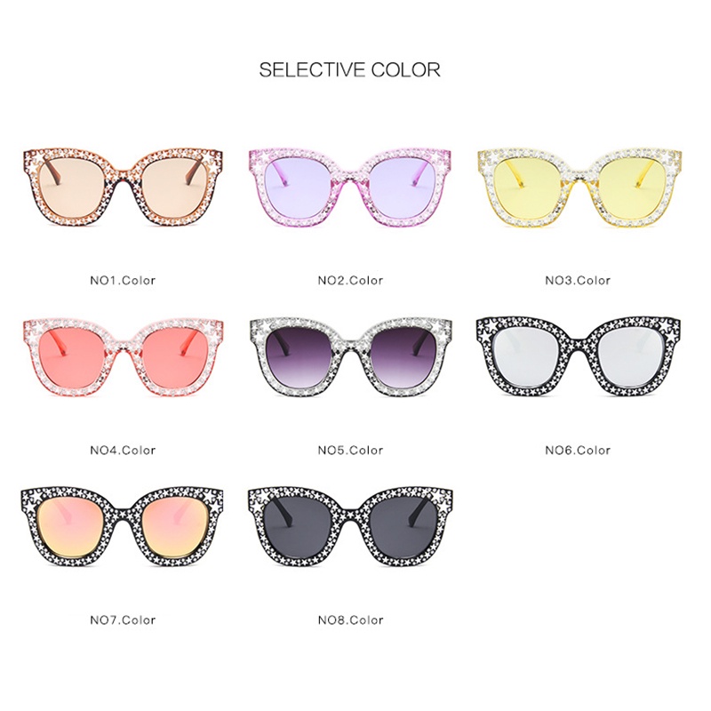 Kacamata Sunglass Desain Gypsophila Dengan Bingkai Jelly Untuk Wanita