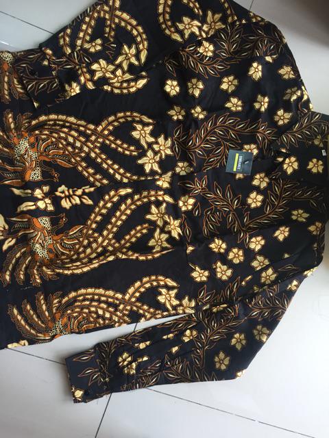 Kemeja Batik Kerja Big Size Jumbo Size Fit Xxl Ld 115 Warna Hitam Putih Casual Formal Kondangan