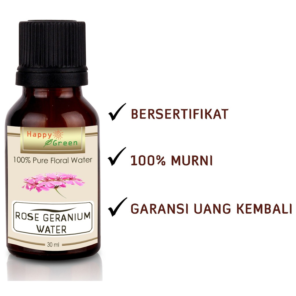 Happy Green Rose Geranium Floral Water (30 ml) - Hydrosol Distillate
