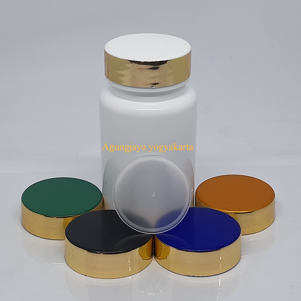 Botol Obat 100 ml Putih Plug Segel / Botol Kapsul 100 ml