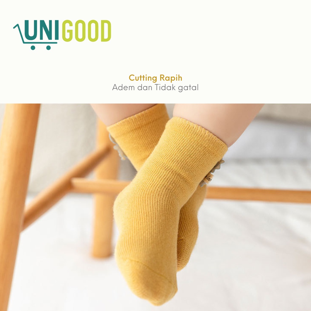 UNIGOOD - Kaos Kaki Bayi Premium Polos Motif Lucu Cotton Kids Socks Bahan Tebal