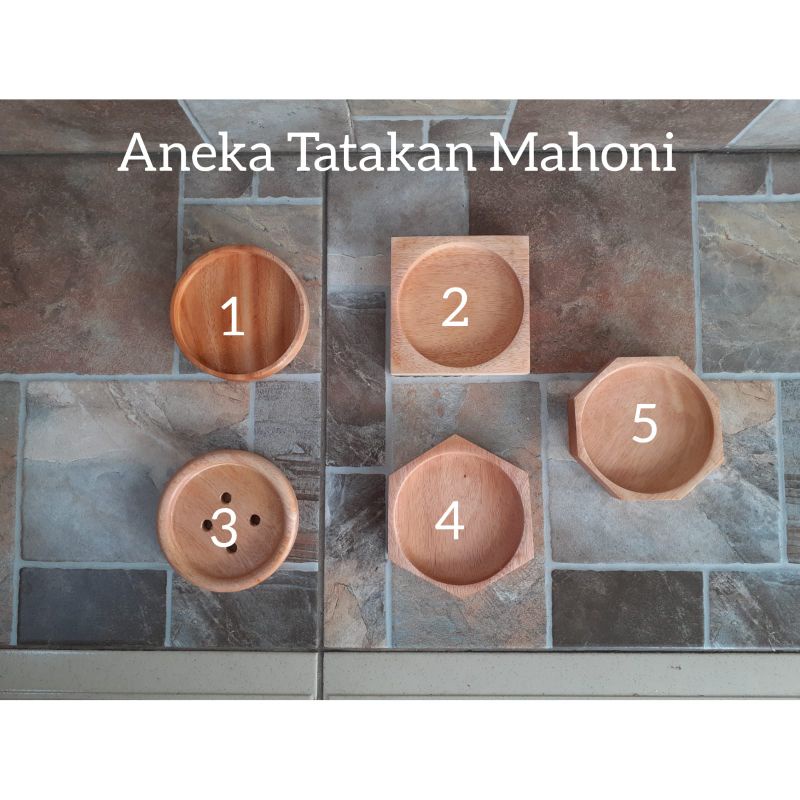 Aneka Tatakan Mahoni/ Tatakan Gelas Mahoni/ Tatakan bulat/Tatakan segi enam/ Tatakan Kancing/Tatakan segi delapan/Tatakan kotak Coak