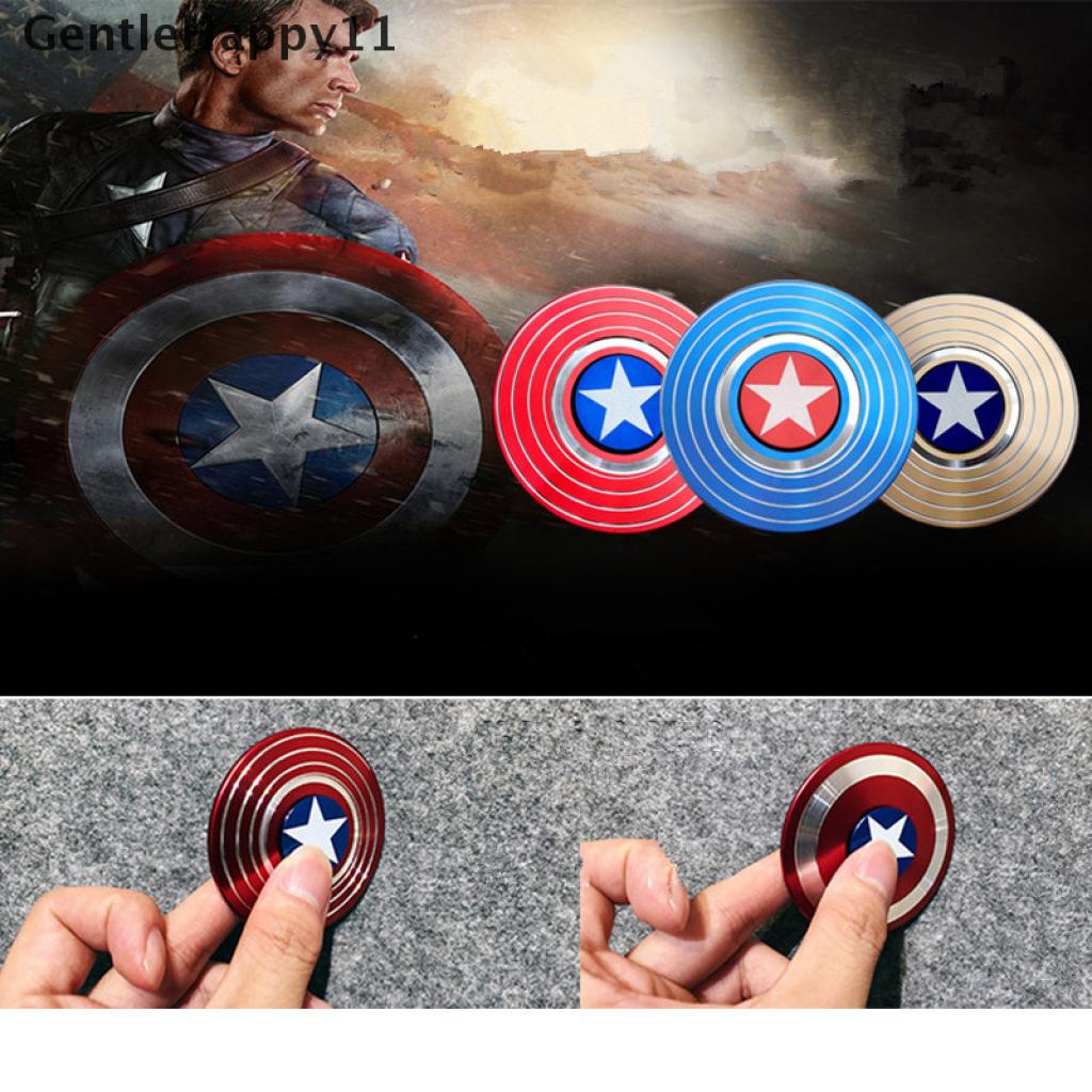 Gentlehappy American Captain Fingertip Gyro Shield Alloy Gyro Spinner Mainan Dekompresi