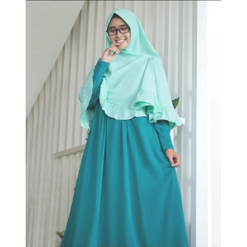Gamis Hari Hijau Tosca Gelap | Hijab Alila