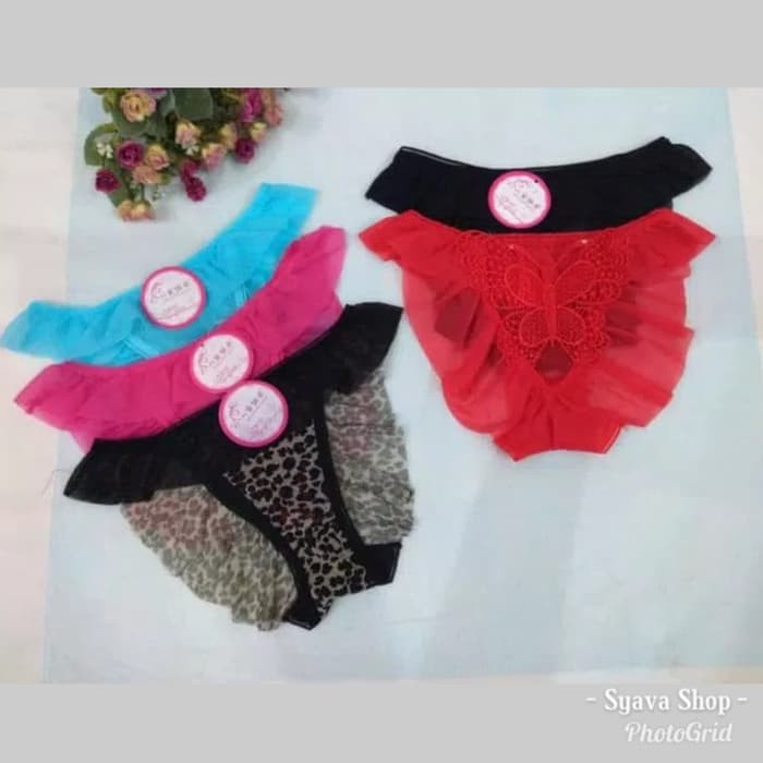 ready celana dalam cd wanita panties lace kupu kupu 612