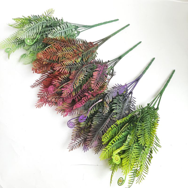 DAUN HIAS PAKIS PLASTIK (DH02) - DAUN HIAS WARNA - DAUN PLASTIK -DAUN DEKOR