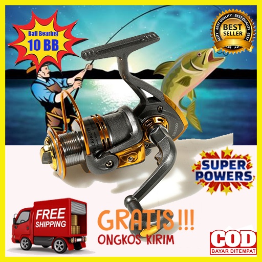 PROMO Gulungan Pancing DB3000A Metal Fishing Reel 10 Ball Bearing / rell gulungan pancing laut sanga
