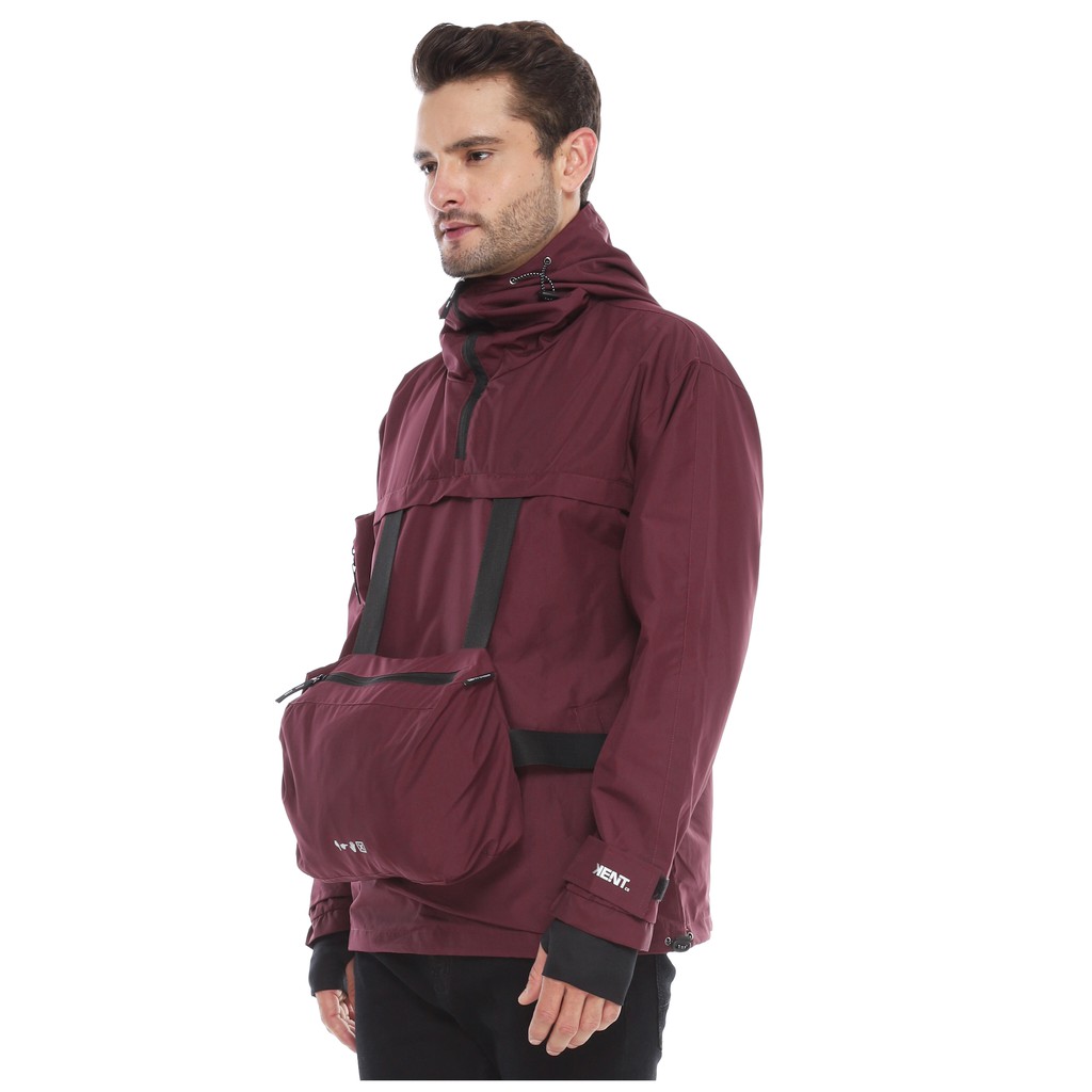 Kent Jaket Pria Outdoor Parka Gunung Cougle Belt Maroon