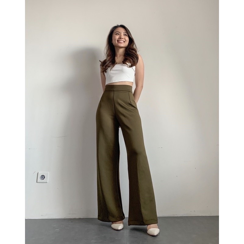 HW HIGHWAIST CULLOTE PANTS / celana kulot wanita resleting