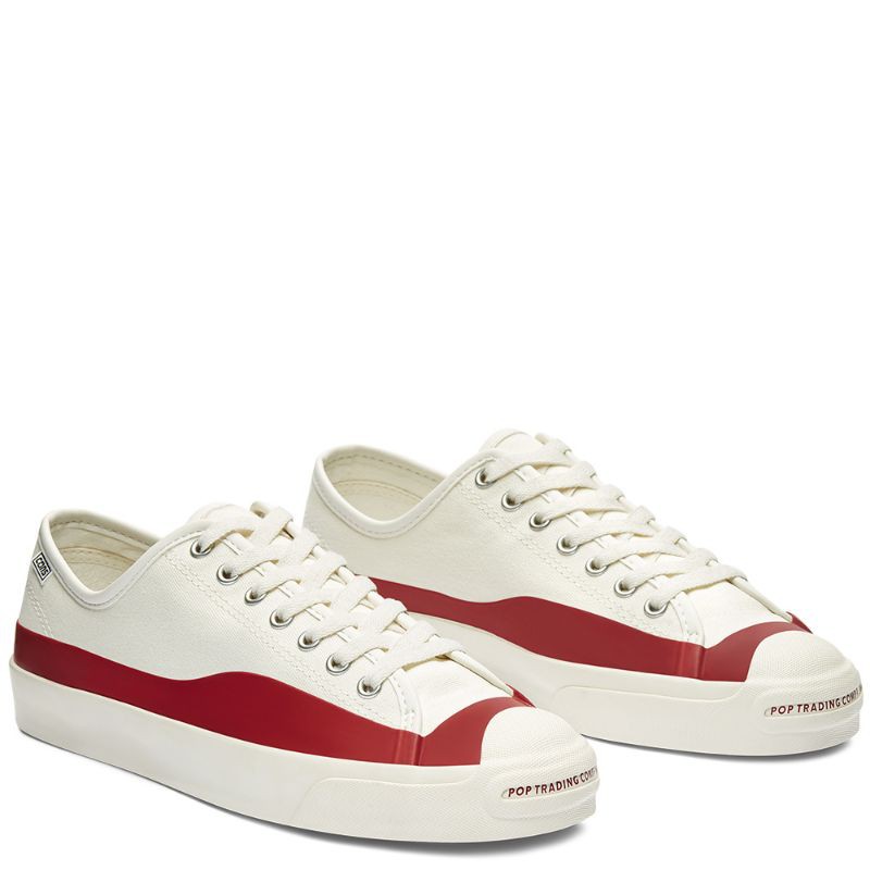 Converse Cons Jack Purcell Pro POP Trading Company Low Top Egret/Red Dahlia/Egret - Original