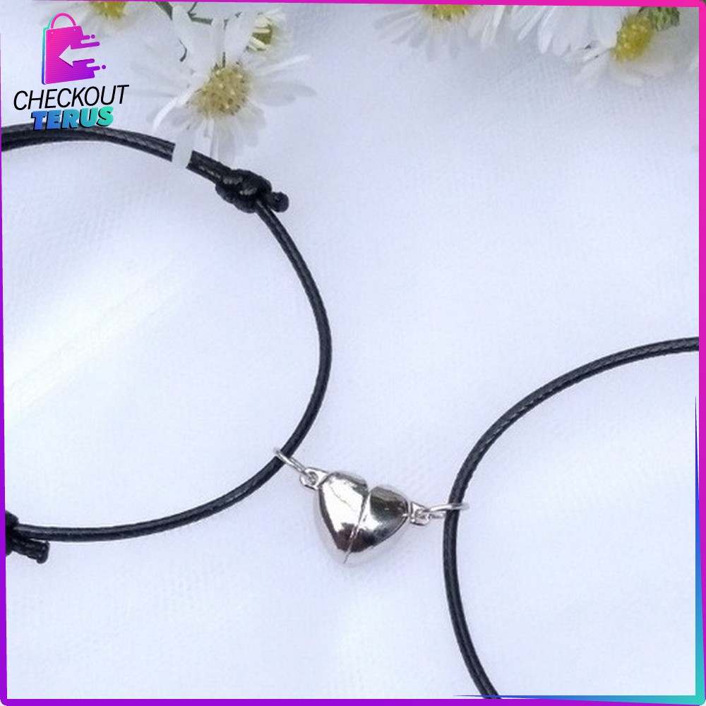 CT K67 Gelang Couple Magnet Fashion Wanita Pria Isi 2PCS Braided Bracelet Gelang Anyaman Tali Persahabatan Gelang Unik