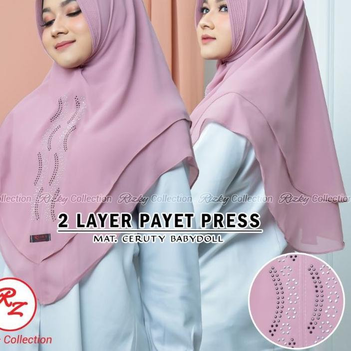 Best - Original RIZKY PAYET 02•Hijab instan Ceruty Babydoll•hijab instan dua layer ~
