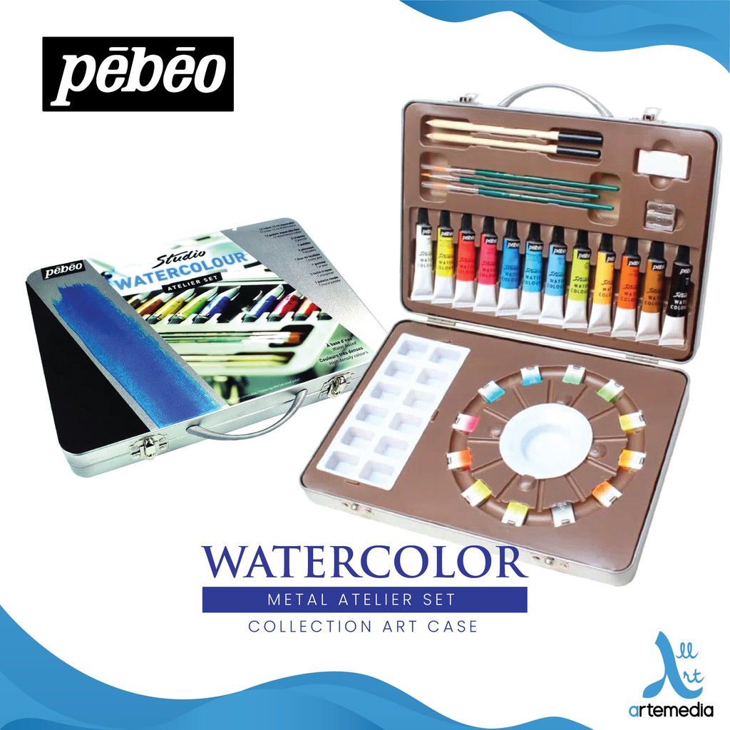 

Pebeo Watercolor Metal Atelier Set Collection Art Case