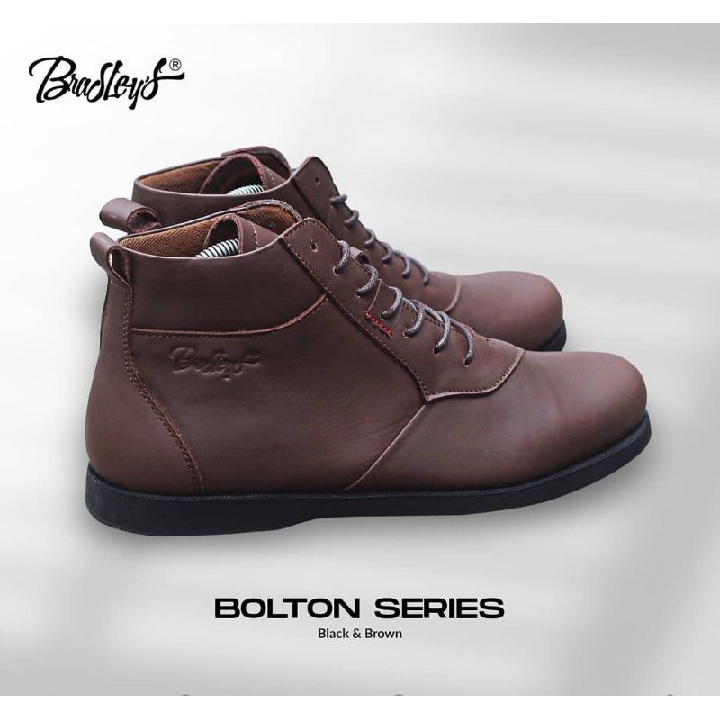 BOLTON BROWN - BRADLEYS | Sepatu Boots Pria Kulit Asli Vintage Casual Hangout Outdoor Touring