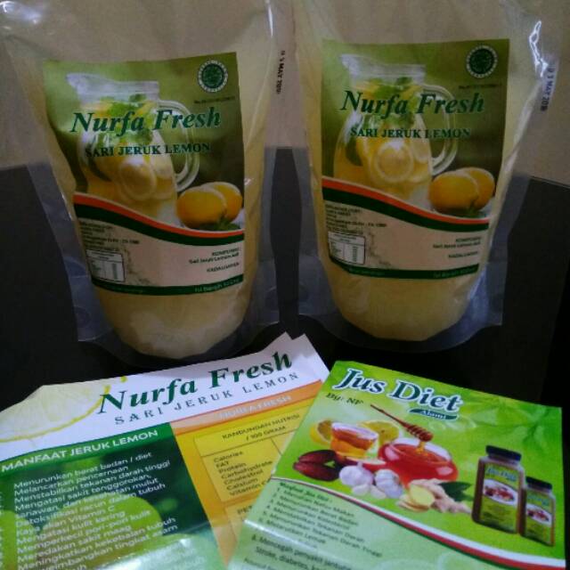 

Nurfa fresh sari lemon 100% murni sari lemon isi 500ml