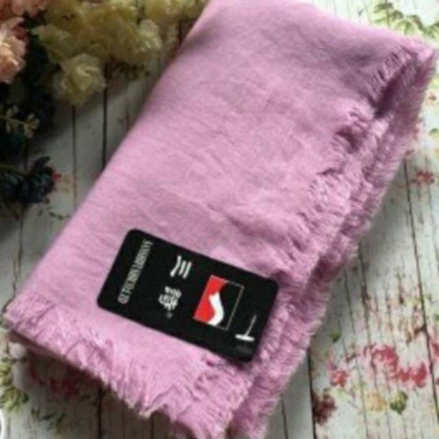 pashmina plain 2 soft pink purple