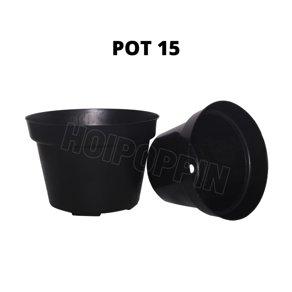 HPP - POT TANAMAN UKURAN 15 CM/POT 15 CM/POT HITAM / POT WARNA/POT TANAMAN POLOS/POT BULAT