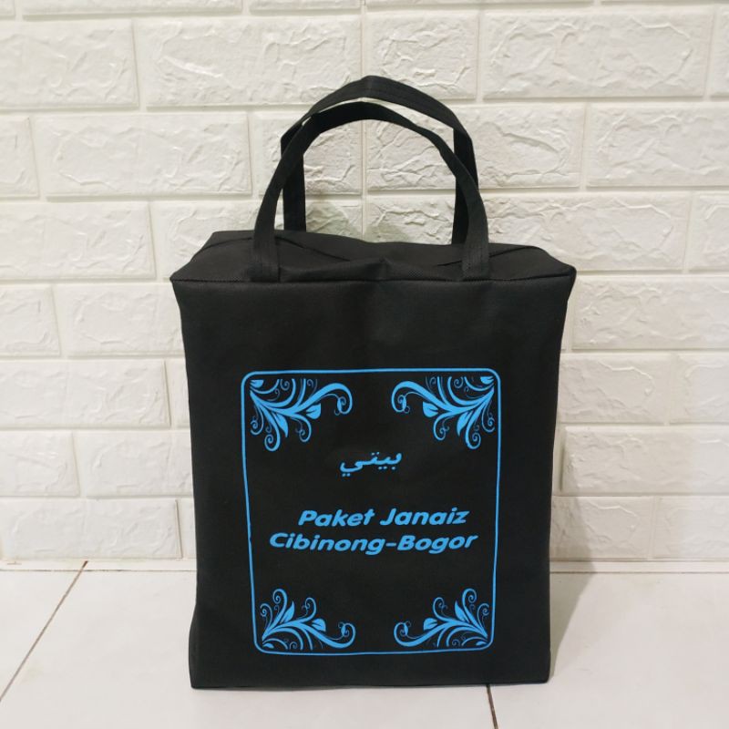 

Tas souvenir hajatan tasyakuran / tas ultah gratis sablon model Zipper / resleting