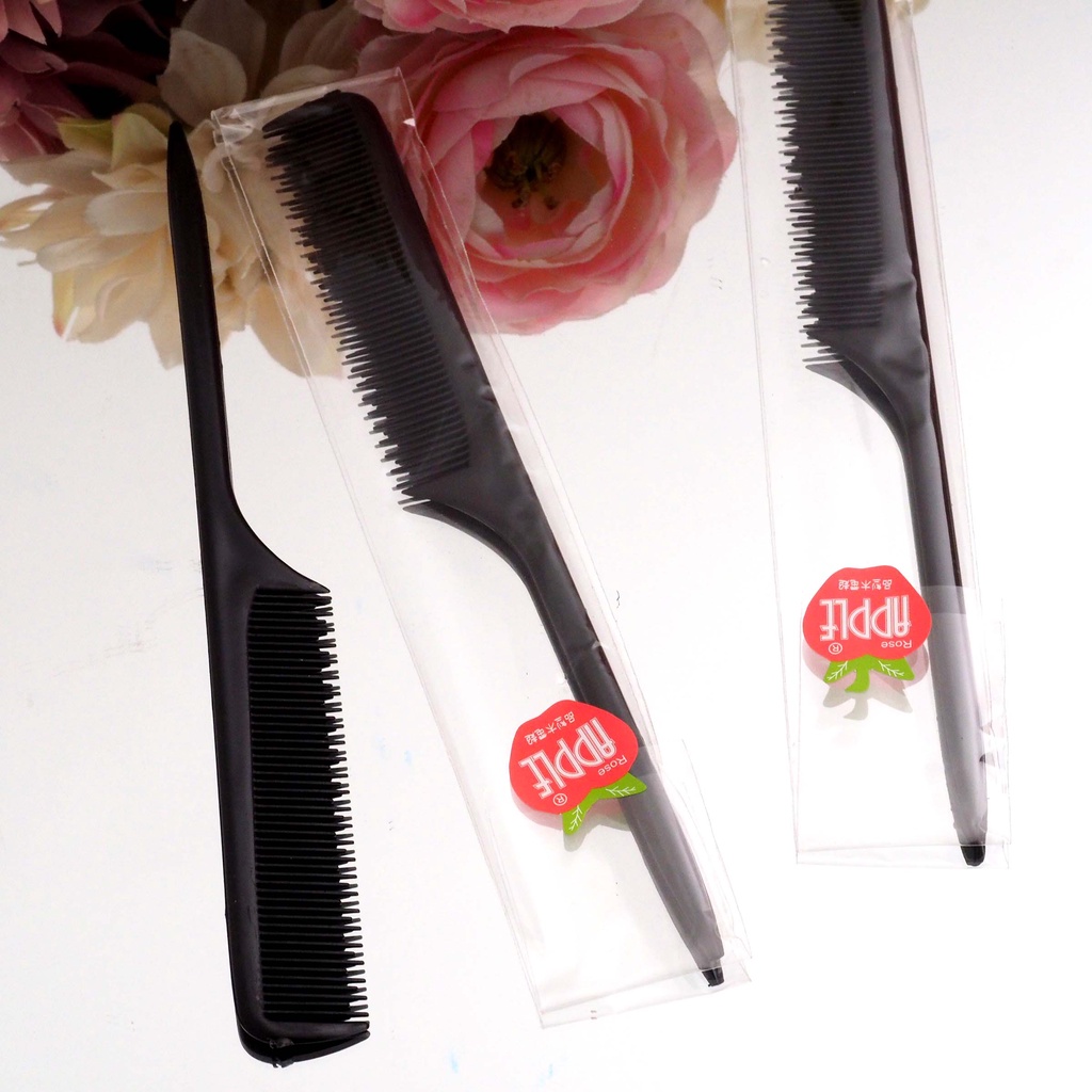 Sisir Sasak Salon Lancip Hitam Hair Styling Sisir Plastik Murah