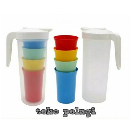 TEKO GELAS PLASTIK SET 4 IN 1 KARAKTER