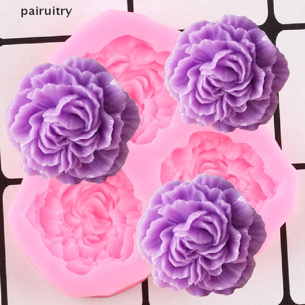 Cetakan Kue Bentuk Bunga Peony Bahan Silikon Untuk Dekorasi Pernikahan